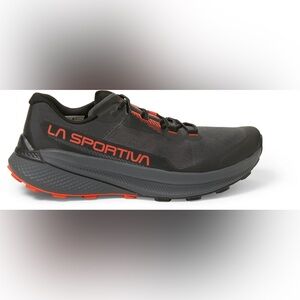 La Sportiva Men’s Prodigio Trail-Running Shoes, Carbon/Cherry Tomato, SIZE: 12